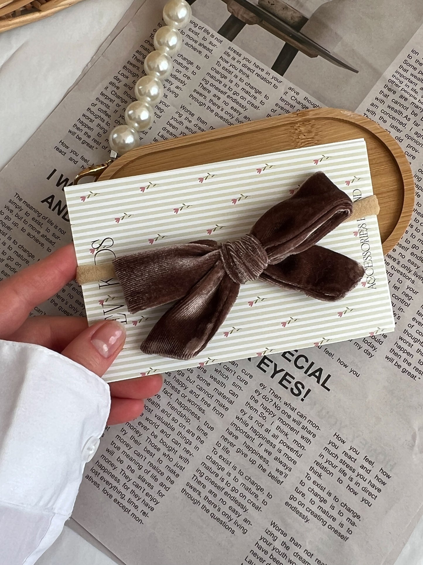 Bentiță pe elastic “Chocolate Velvet”