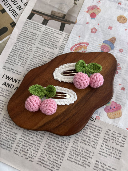 Clame crochet - rose cherry