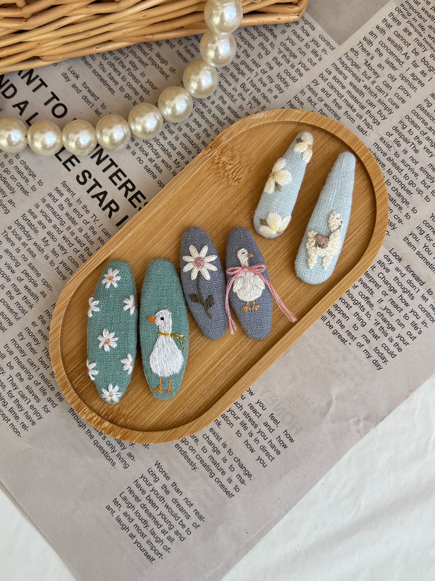 Set clame brodate «Pastel Garden»