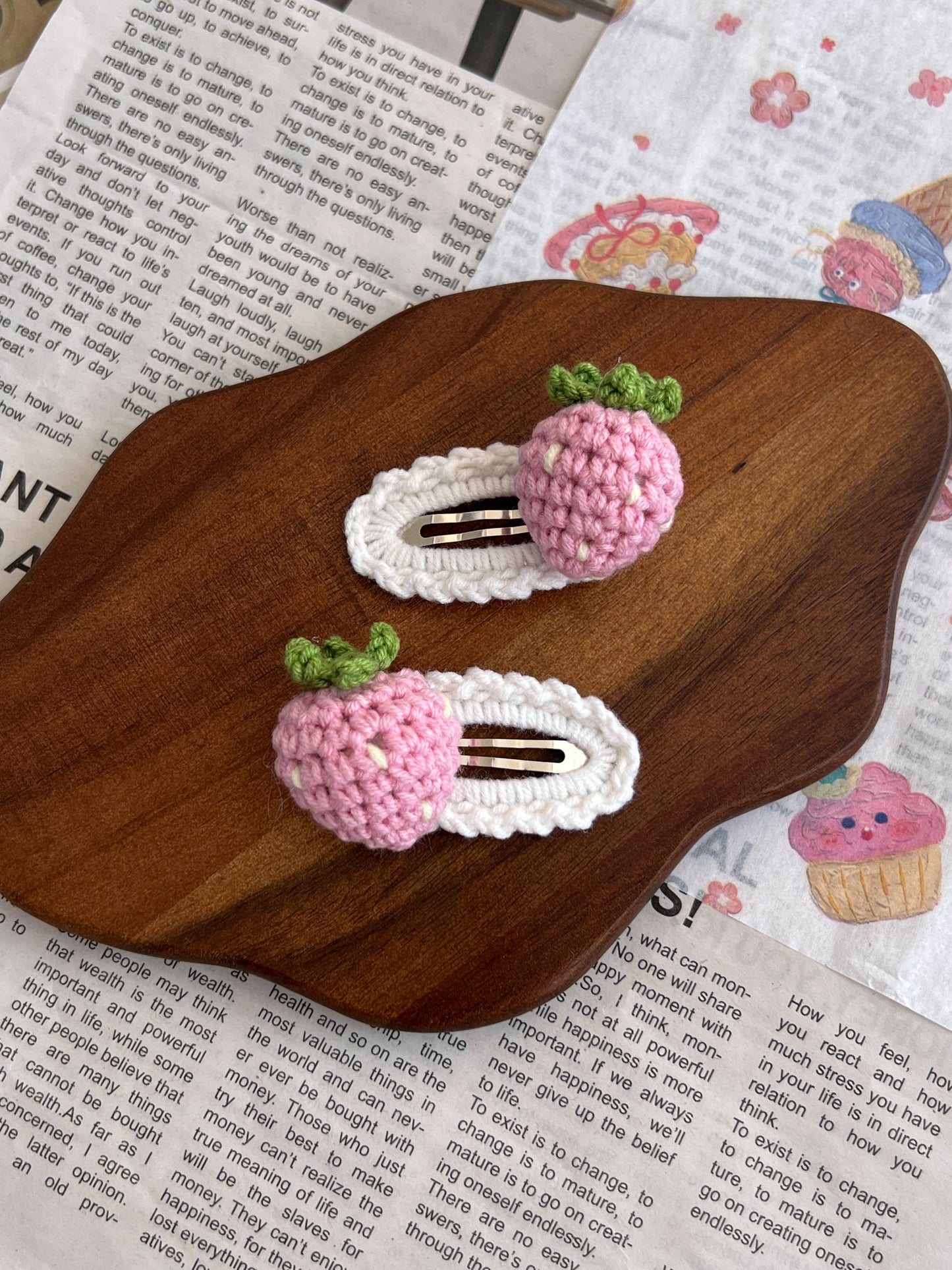 Agrafe „Strawberry” — croșetate