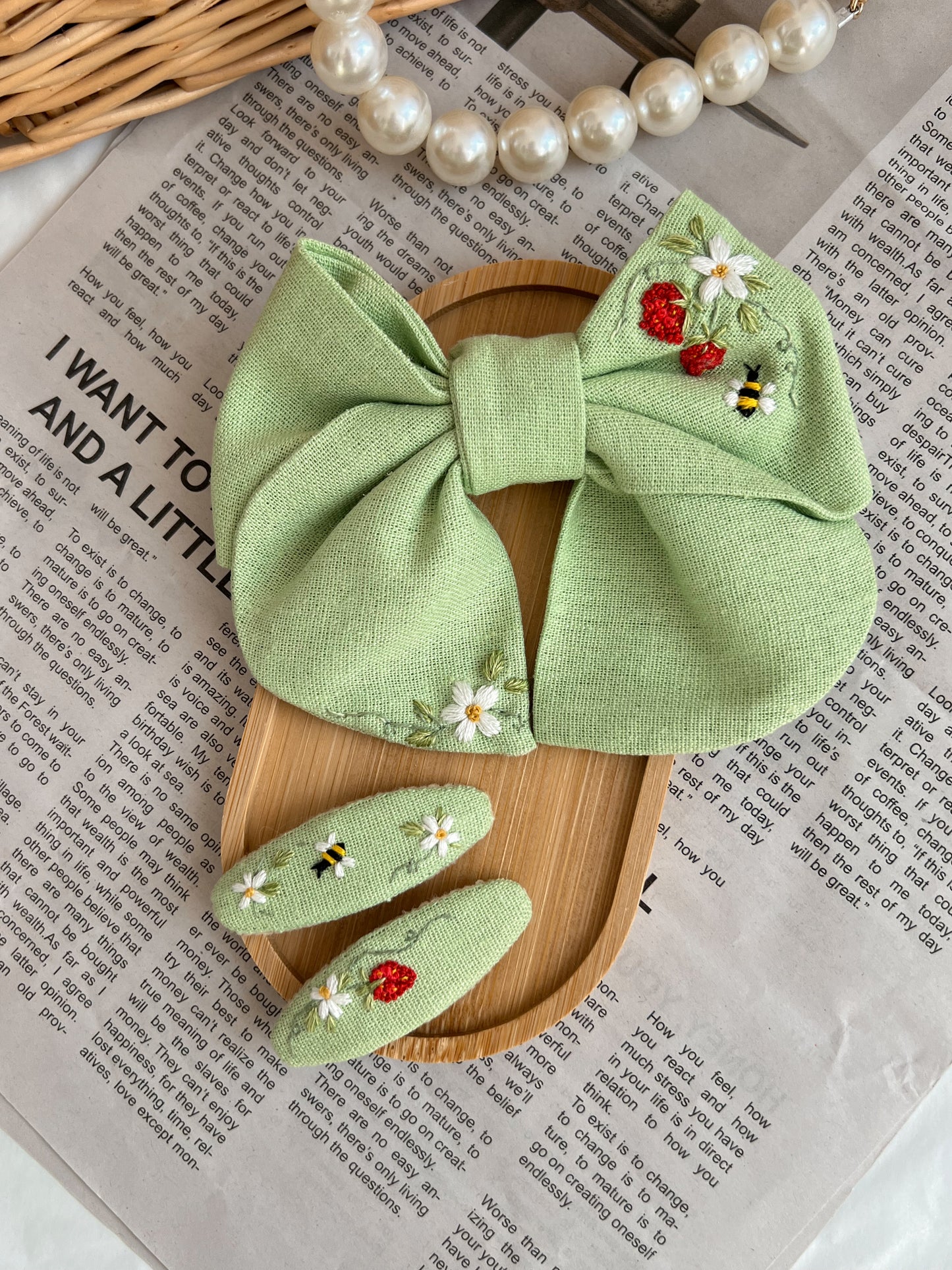 Set Agrafe 🌿 Clover Bow