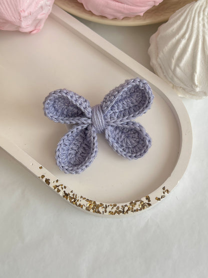 Pastel Bow — Agrafă Croșetată cu Fundiță