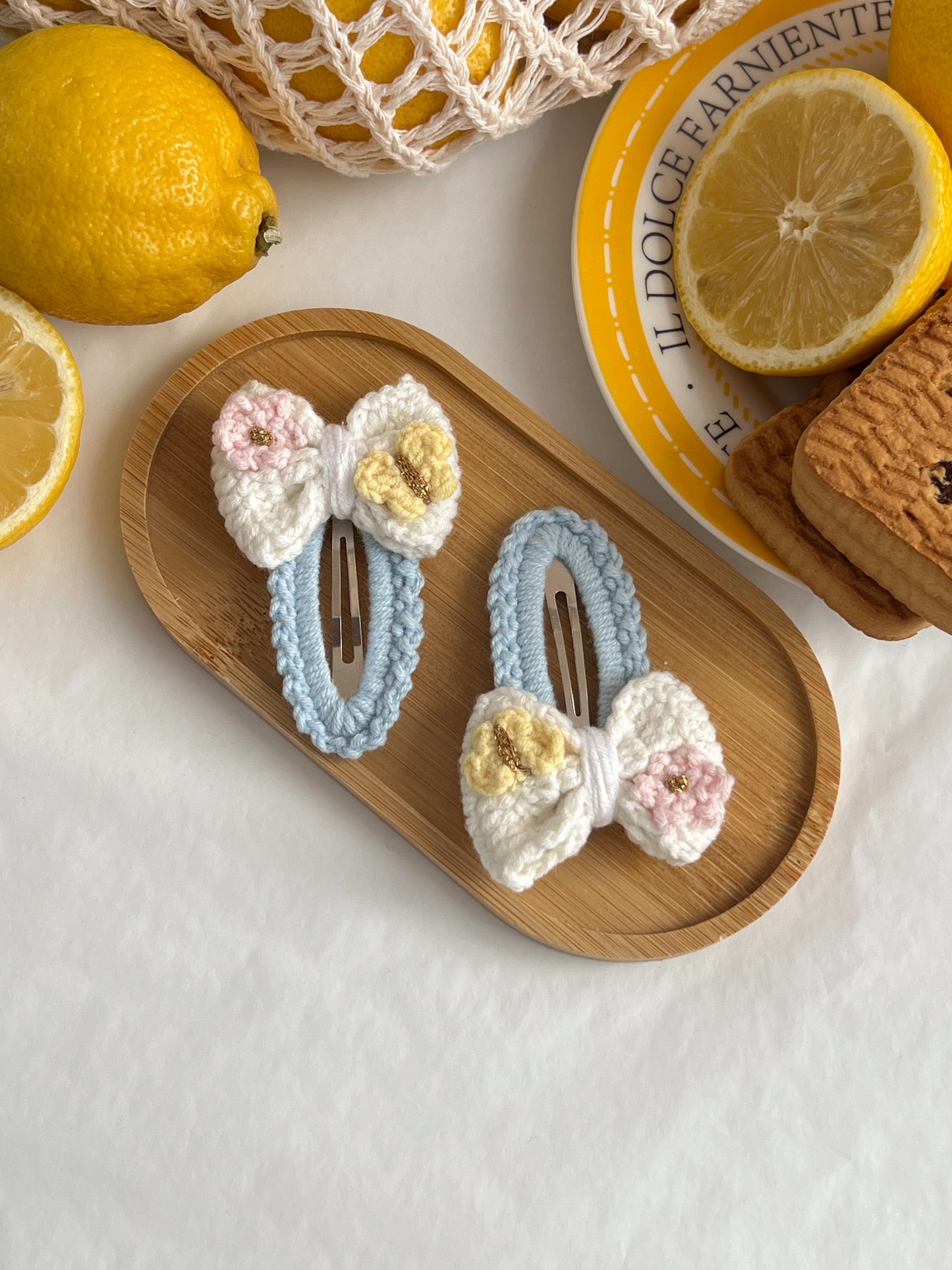 Agrafe - Fundiță cu Flori Pastelate