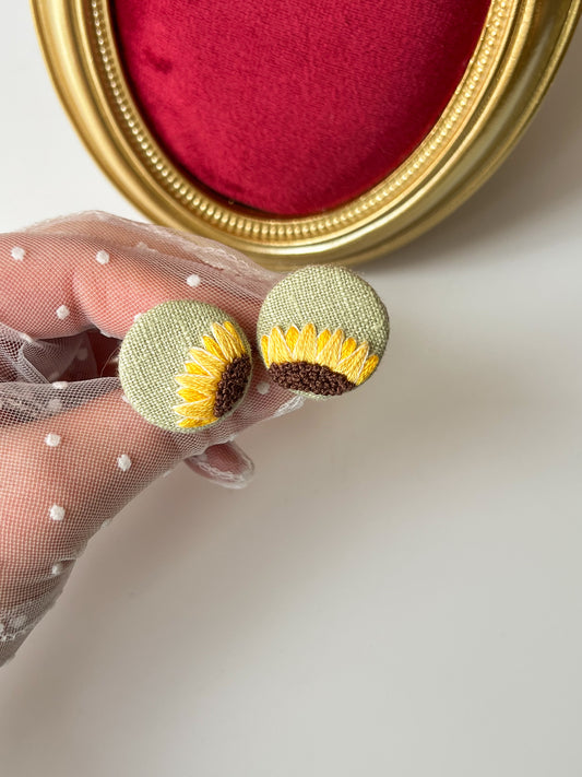 Sunflower — Elastice cu broderie manuală