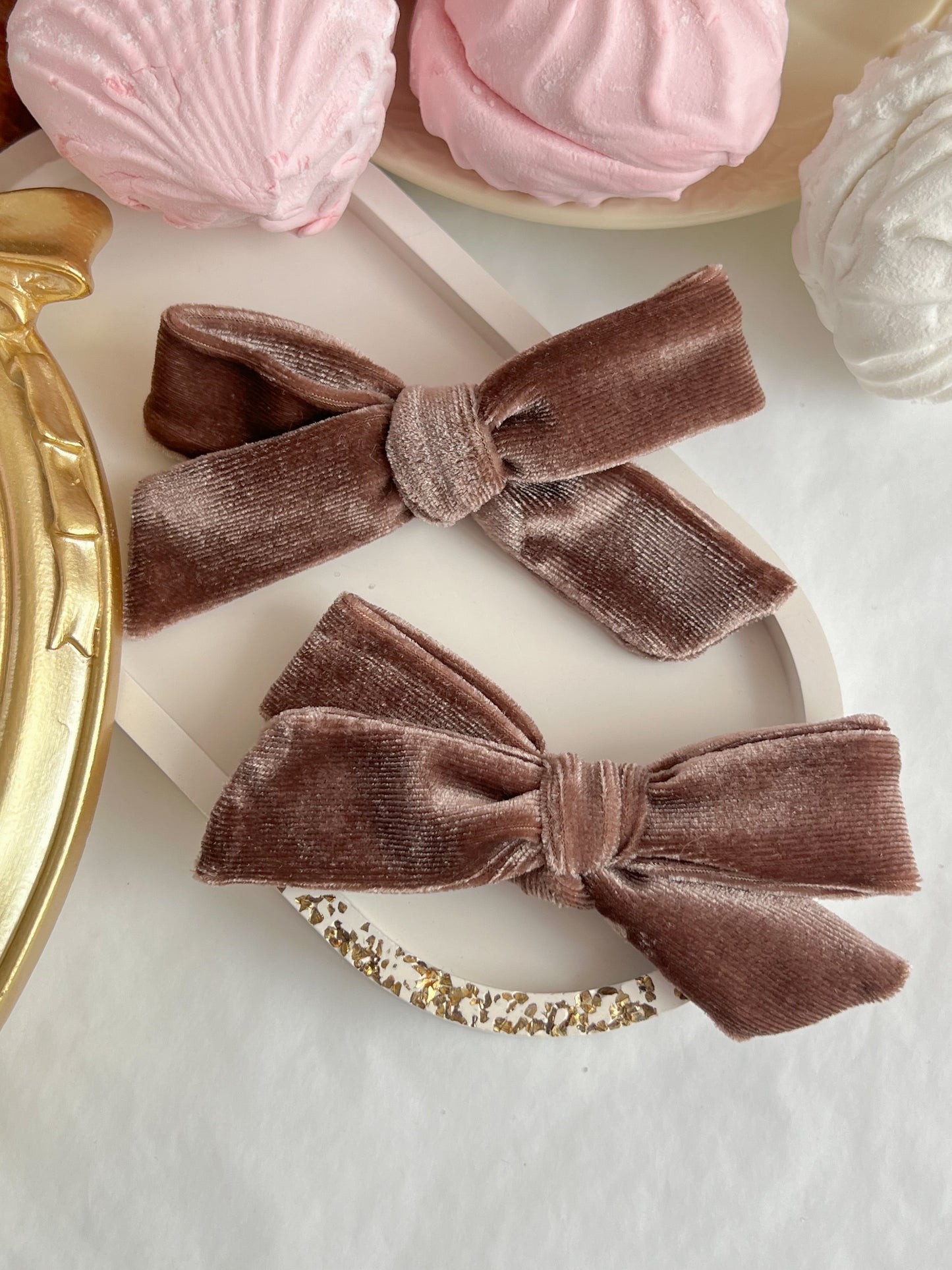 Clama Mica cu Fundita - Mauve Velvet