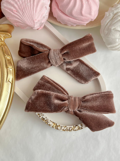 Clama Mica cu Fundita - Mauve Velvet