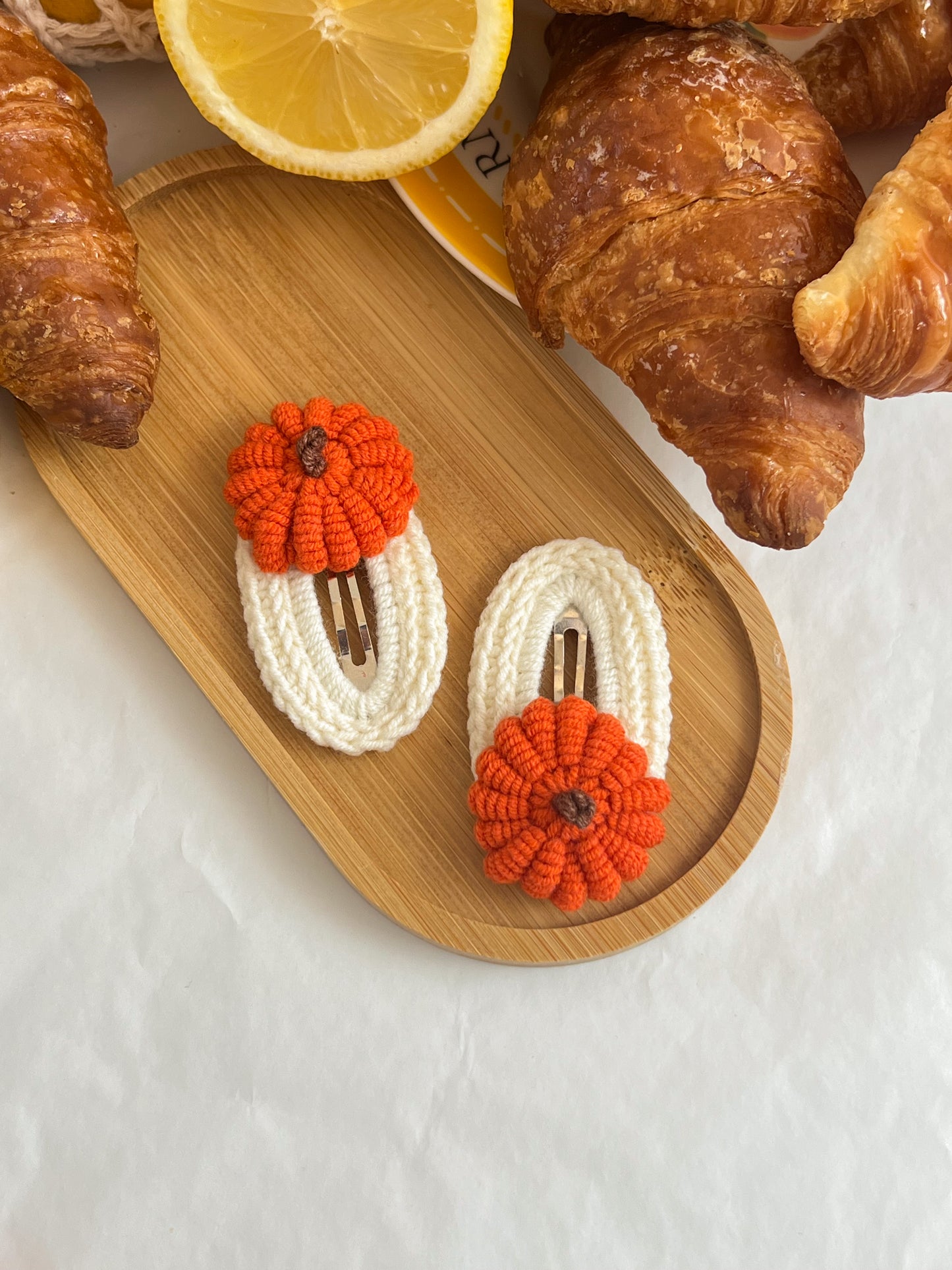 Agrafe Croșetate — Pumpkin Bloom