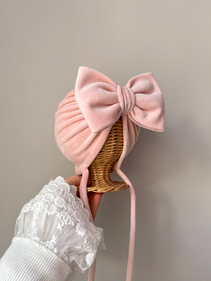 Turban din velur cu fundiță