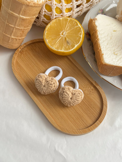 Set de Accesorii Croșetate - Inimi Caramel