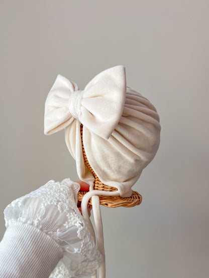 Turban din velur cu fundiță