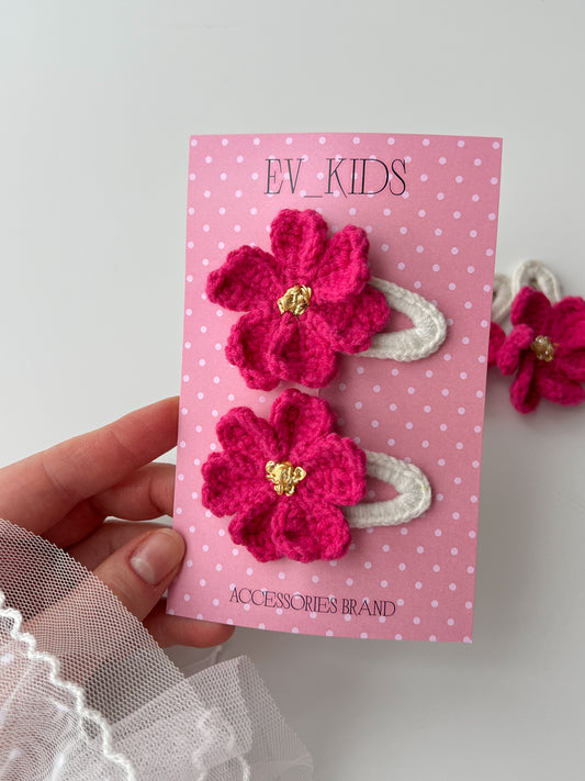 Clame „Azure” - flori fucsia