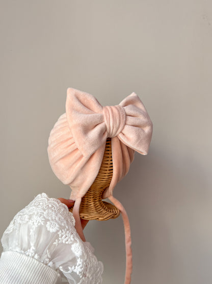 Turban din velur cu fundiță