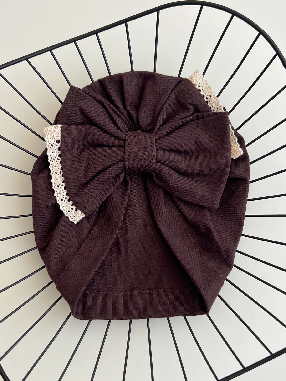 Turban cu fundiță și dantelă