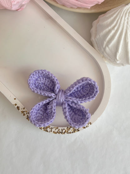 Pastel Bow — Agrafă Croșetată cu Fundiță