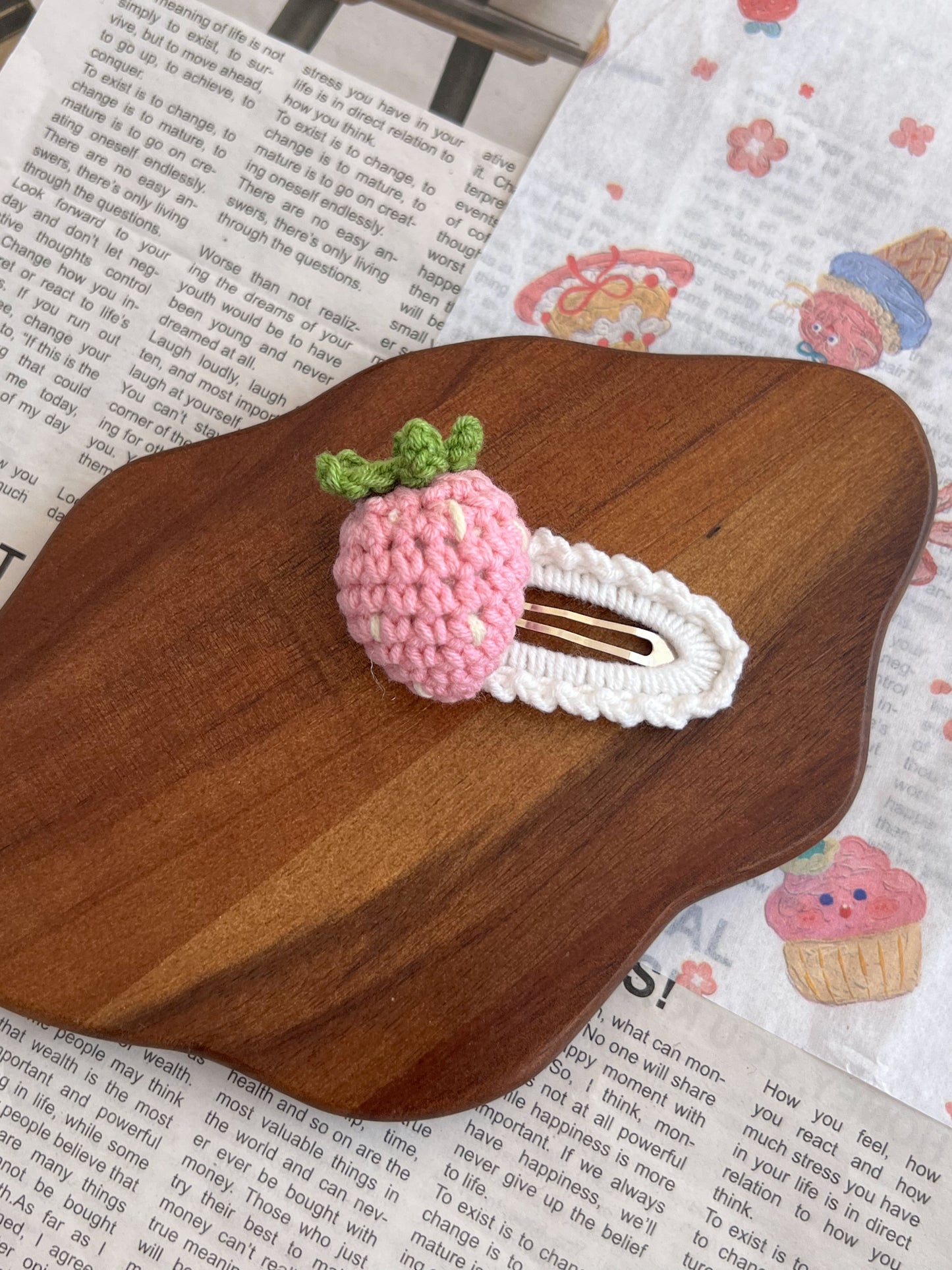 Agrafe „Strawberry” — croșetate