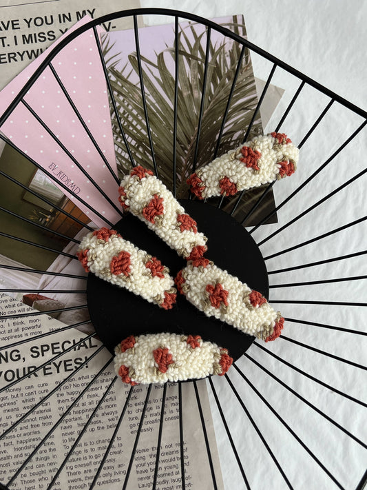 Agrafe Boucle Floral Roșu