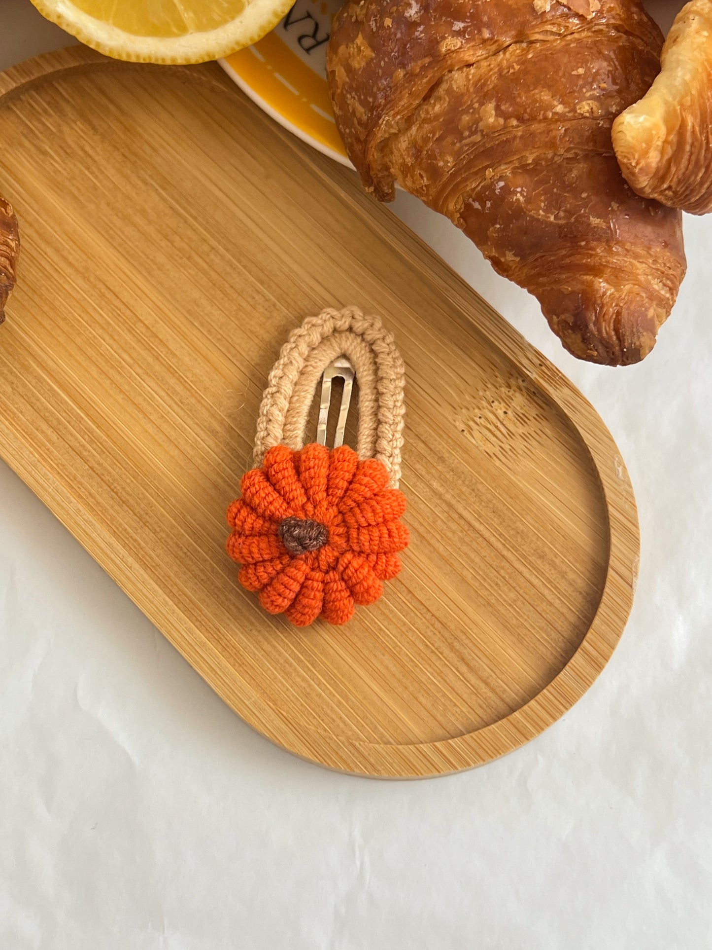Agrafe Croșetate — Pumpkin Bloom