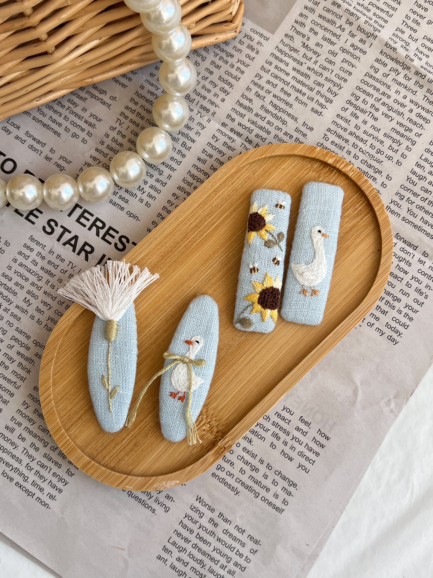 Clame brodate «Denim Garden»