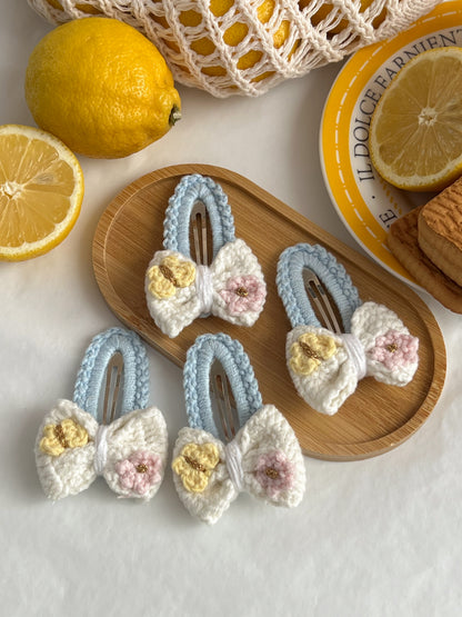 Agrafe - Fundiță cu Flori Pastelate