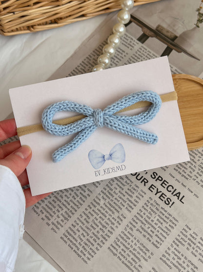 Bentiță pe elastic – Fundiță albastru baby