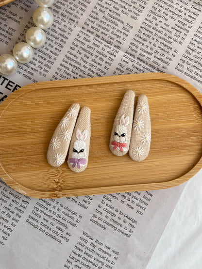 Set clame brodate «Bunny Bow»
