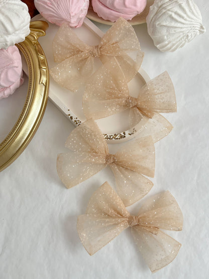 Set 2 Clame Mici - Champagne Tulle