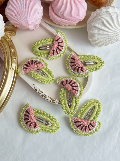 Agrafe „Watermelon Lime” — croșetate