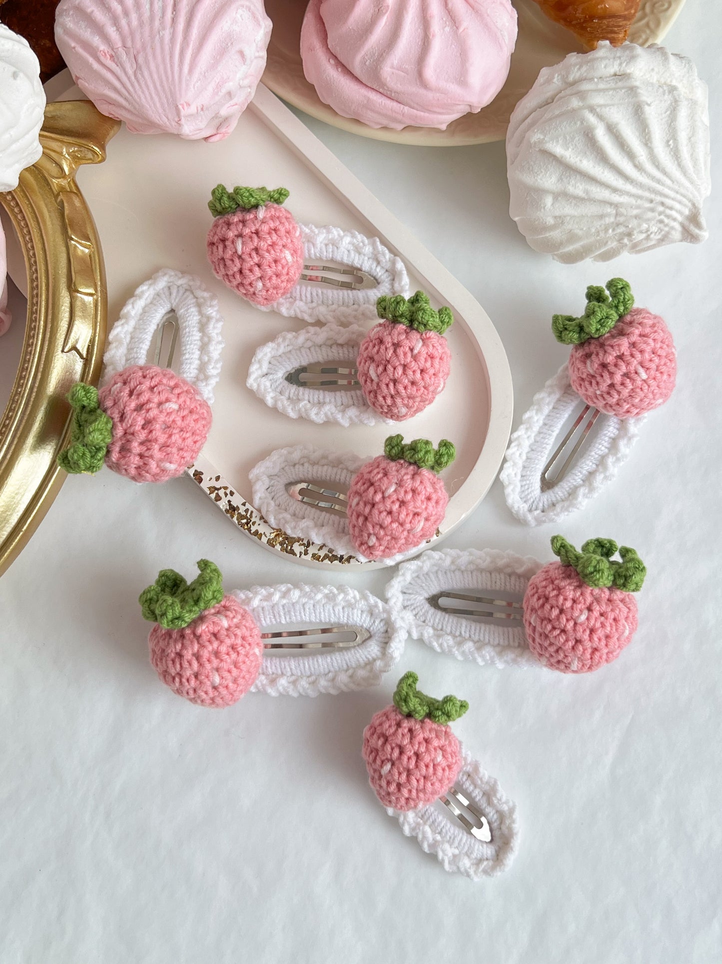 Agrafe „Strawberry” — croșetate