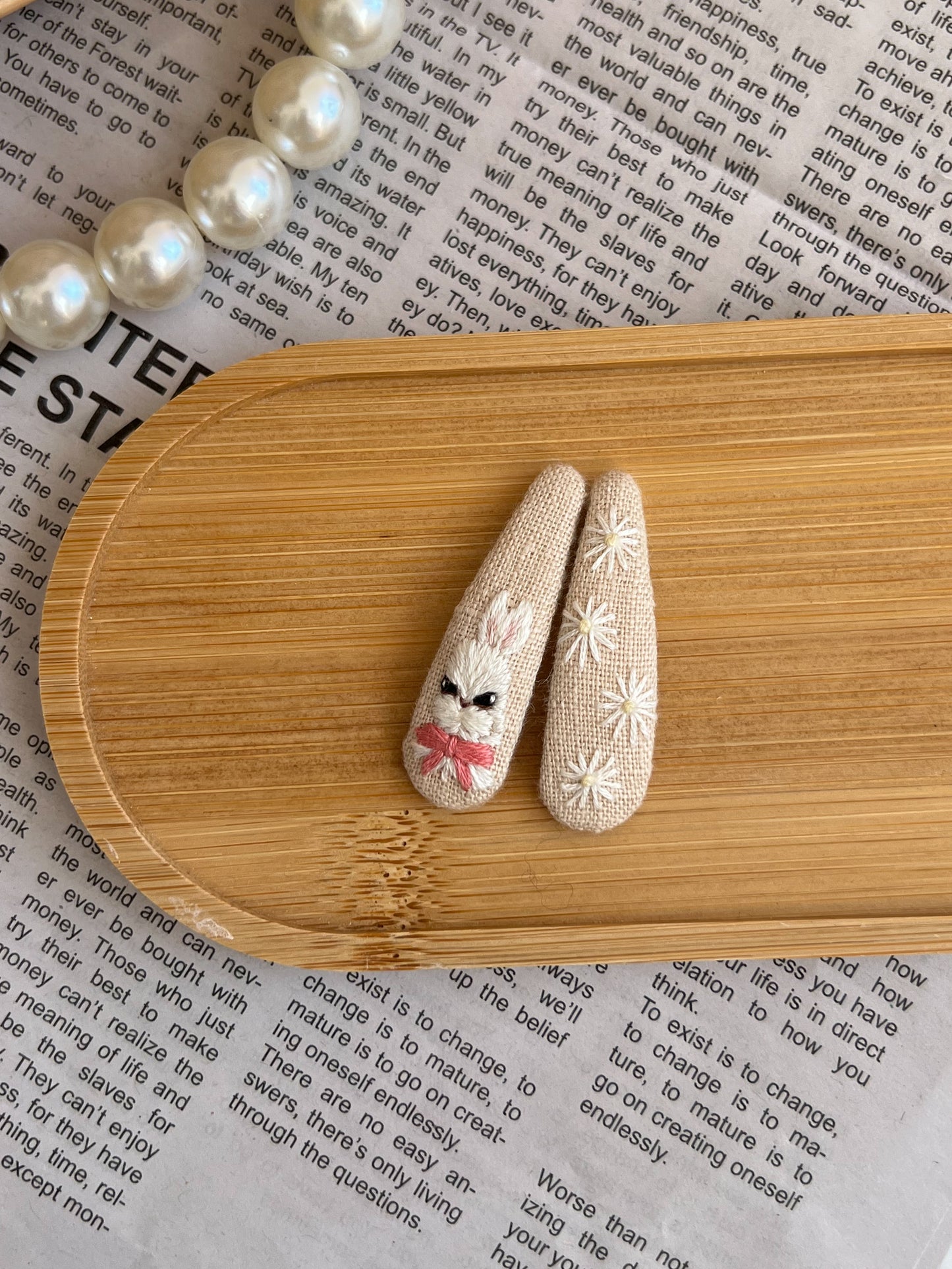 Set clame brodate «Bunny Bow»