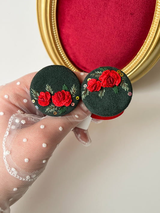 Elastice Green Rose Embroidery