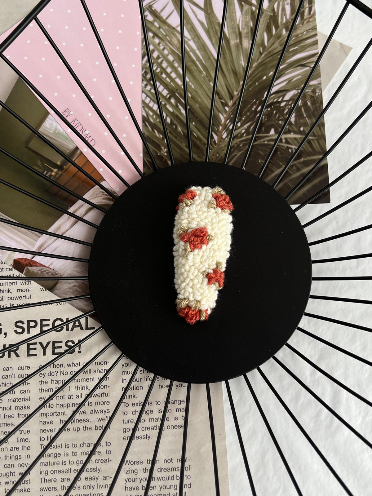 Agrafe Boucle Floral Roșu