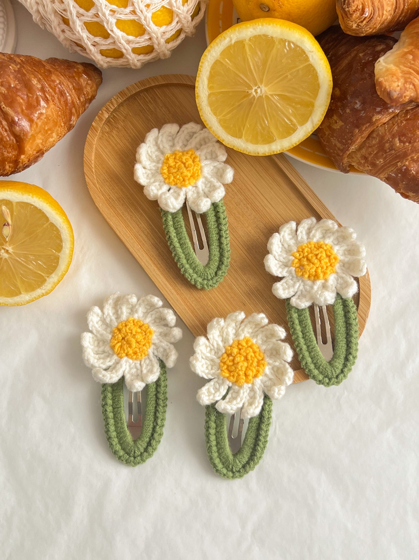 Clame Mari Croșetate 🌼 Daisy Green