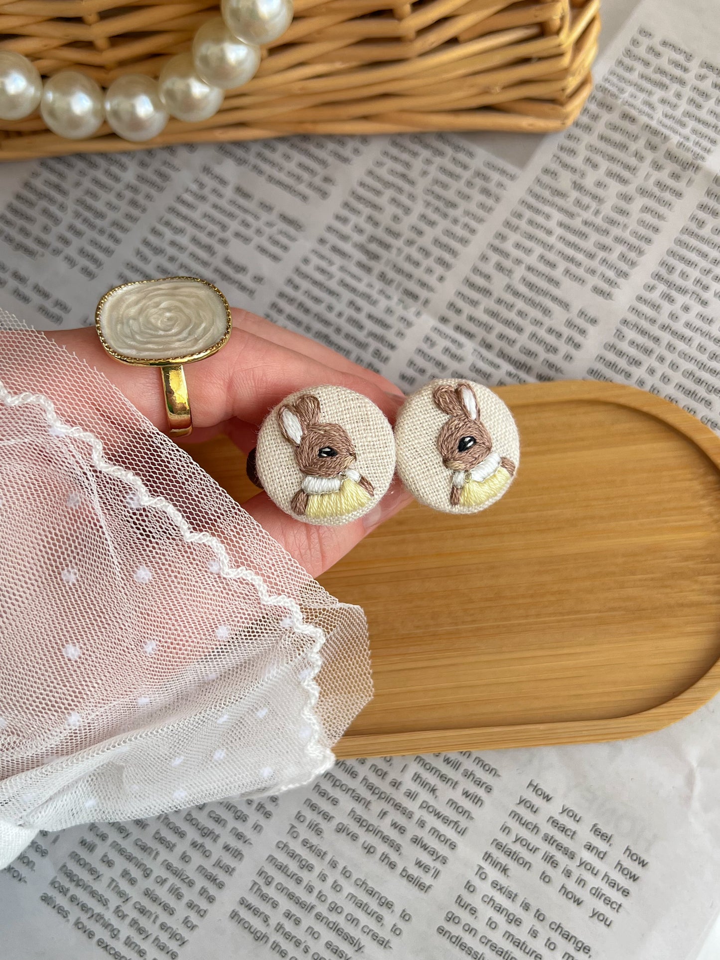 Set elastice brodate «Bunny»