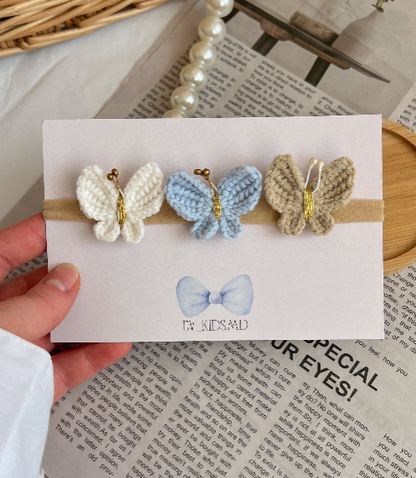 Bentiță pe elastic – Trei fluturi crochet