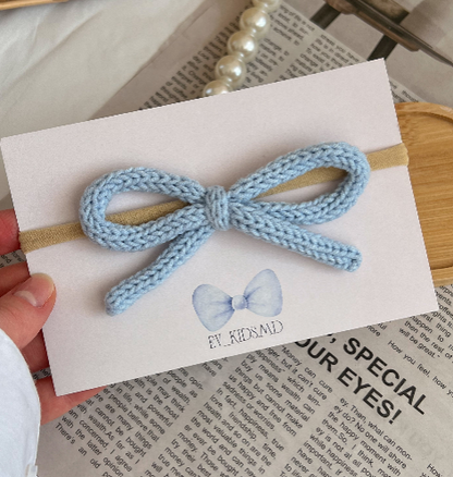 Bentiță pe elastic – Fundiță albastru baby