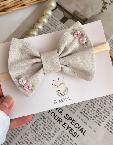 Bentiță pe elastic “Rose Linen”